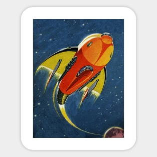 Retro Future Rocketry - Blast Off into Outer Space Sticker